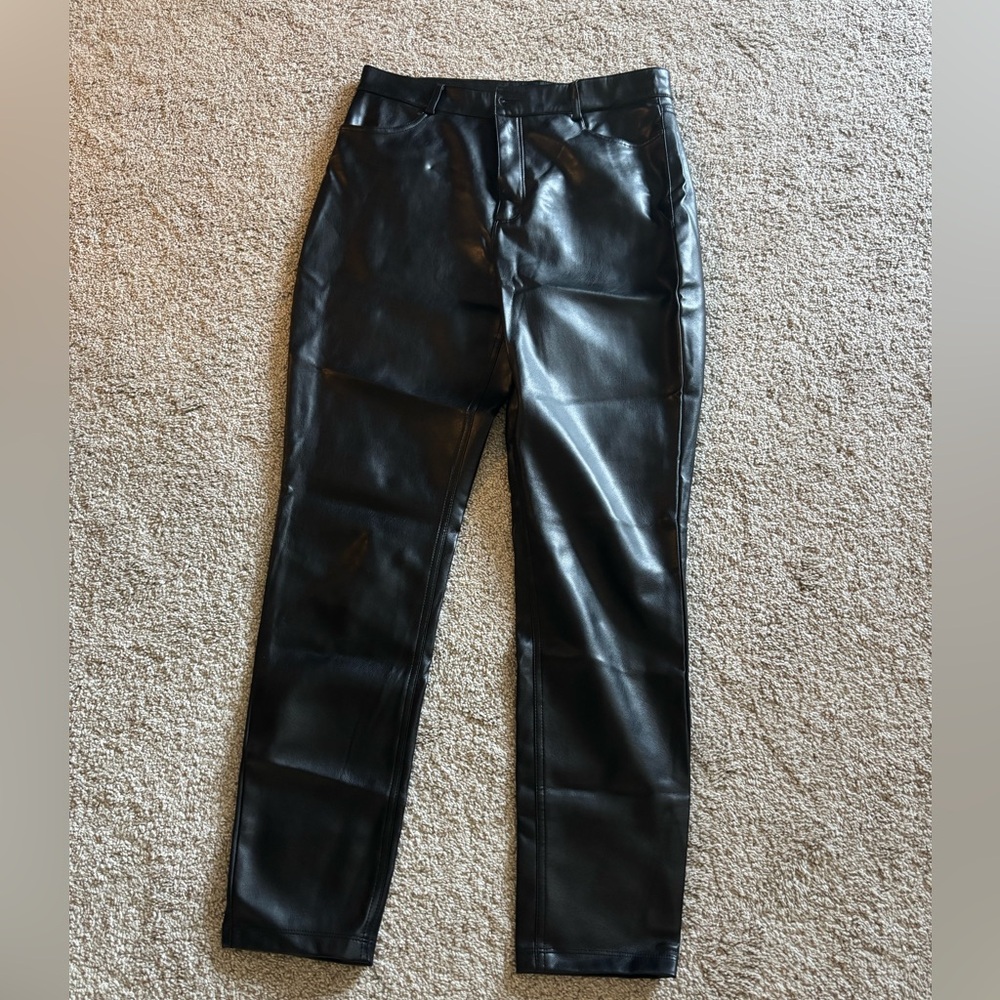 Faux leather pants